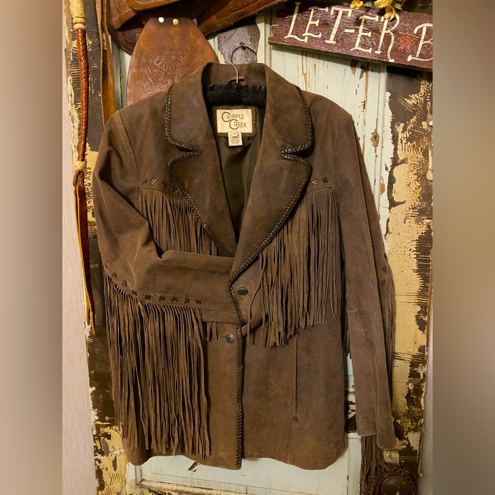 Leather Fringe Coat